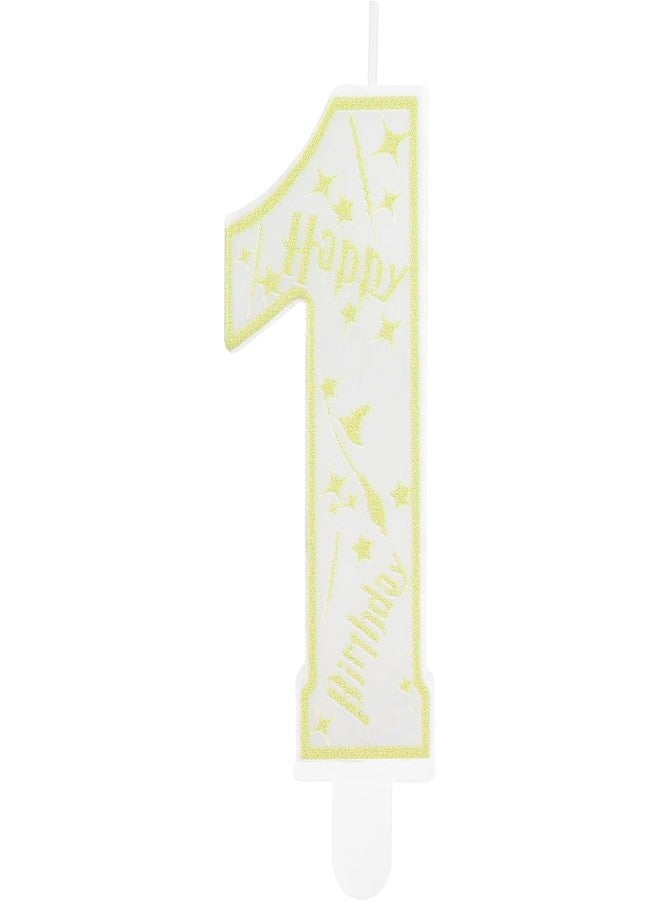Hongplus Magical Wizard Party Birthday Candles Number 1 Candle Cake Topper Wizard School Themed Happy 1st Birthday Cake Decorations for Boys Girls Kids Party Favors Supplies Decorations - Image 1